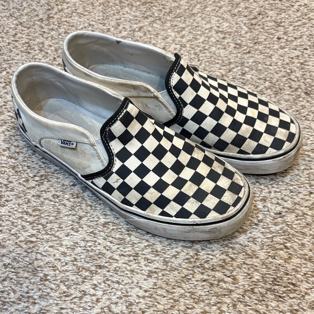 Vans Classic Slip-On Checkerboard Black and White Sneakers